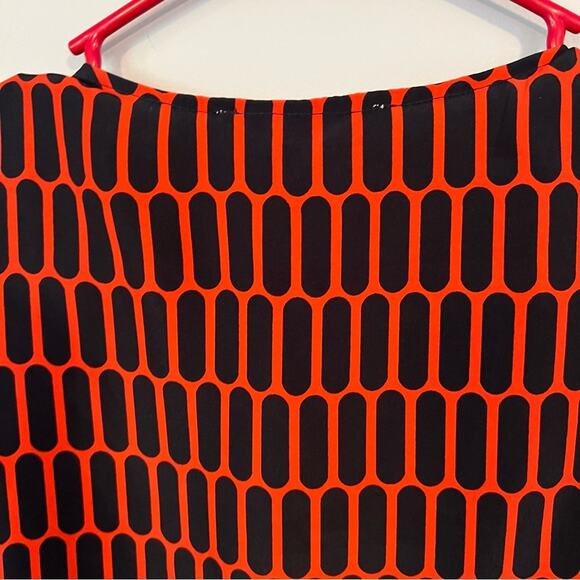 Michael Michael Kors Sleeveless Top w/ Hidden Buttons Size 6 Red Dark Blue - Picture 10 of 10